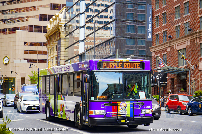 Charm City Circulator 2508 on the Purple Route
Brand New Gillig Low Floor
Purple Route
Keywords: Charm City Circulator;Baltimore City;Gillig Advantage;Gillig Low Floor