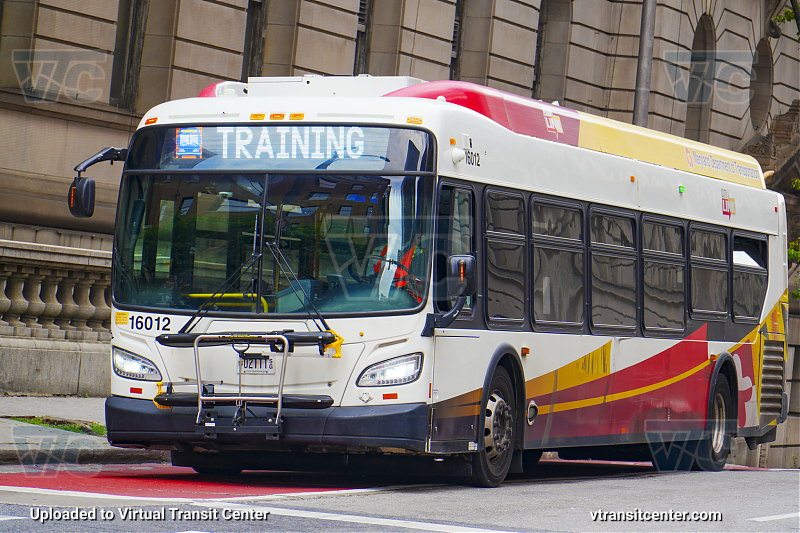 MTA Maryland BaltimoreLink 16012
Training Bus
New Flyer Xcelsior
