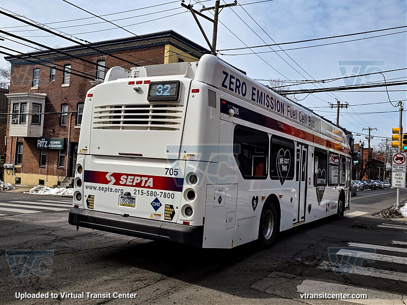 SEPTA XHE40 705 on Route 32
Route 32 to Ridge-Lyceum
New Flyer XHE40
February 26th 2026
Keywords: SEPTA Bus;Hydrogen Fuel Cell;New Flyer XHE40;Zero Emissions Bus