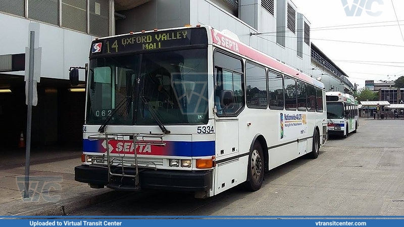 SEPTA 5334 on Route 14
Route 14 to Oxford Valley Mall
NABI 416.08
October 28th, 2014
Keywords: SEPTA Bus;NABI 416;American Ikarus 416