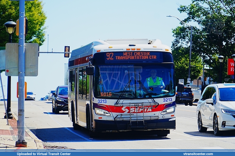 SEPTA 3213 on Route 92
Route 92 to West Chester Transit Center
New Flyer XDE40
