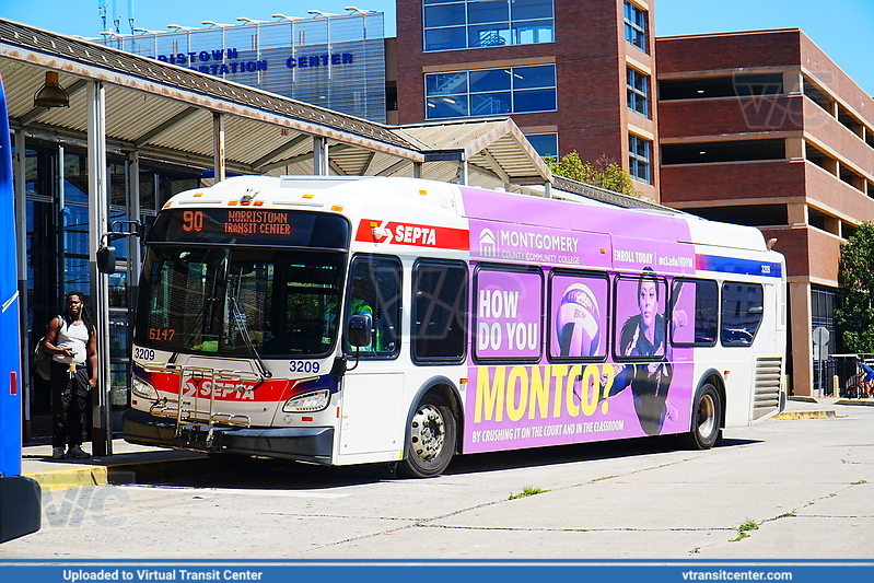 SEPTA 3209 on Route 90
Route 90 to Norristown Transit Center
New Flyer XDE40

