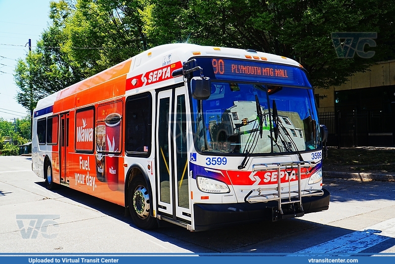 SEPTA 3599 on Route 90
Route 90 to Plymouth Meeting Mall
New Flyer XDE40
