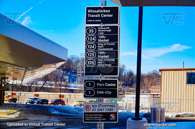 SEPTA Wissahickon Transit Center New Style Stop
For routes 1, 35, 124, and 125.
Keywords: SEPTA