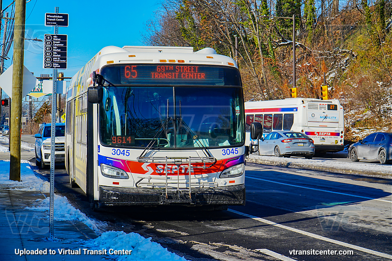 SEPTA 3045 on Route 65
Route 65 to 69th Street Transit Center
New Flyer XDE40
Keywords: SEPTA