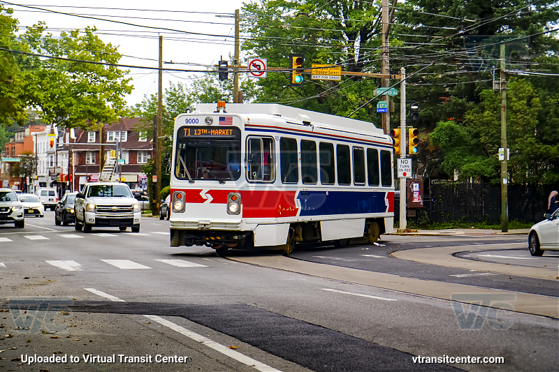 SEPTA Trolley K-Car 9000 on Route T1
Route T1 to 13th-Market
Keywords: SEPTA Retro Trolley;Throwback Livery;Retro Livery;SEPTA Trolley;Kawasaki LRV