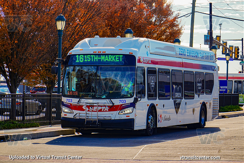 SEPTA XHE40 703 on Route 16
Route 16 to 15th-Market
New Flyer XHE40
Keywords: SEPTA Bus;Hydrogen Fuel Cell;New Flyer XHE40;Zero Emissions Bus