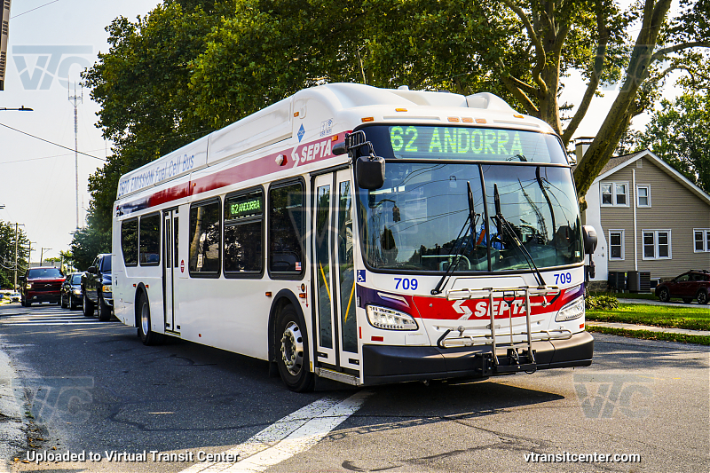 SEPTA XHE40 709 on Route 62
Route 62 to Andorra
Keywords: SEPTA Bus;Hydrogen Fuel Cell;New Flyer XHE40;Zero Emissions Bus