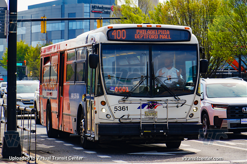 NJ Transit 5361 on Route 400
Route 400 to Philadelphia and Deptford Mall
NABI 416.15 Suburban
