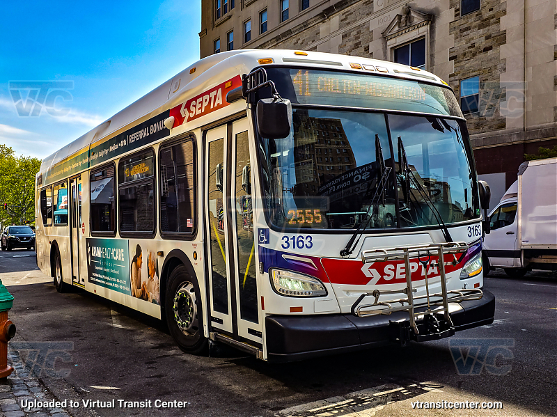 SEPTA 3163 on Route 41
Route 41 to Chelten-WIssahickon
New Flyer XDE40
