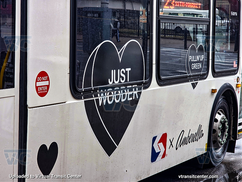 Just Wooder
One of the many heart decals on the XHE40
this particular one is on bus 701
Keywords: SEPTA Bus;Hydrogen Fuel Cell;New Flyer XHE40;Zero Emissions Bus
