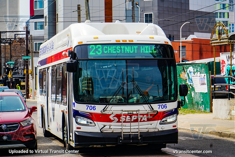 SEPTA XHE40 706 on Route 23
Route 23 to Chestnut Hill
New Flyer XHE40
Keywords: SEPTA Bus;Hydrogen Fuel Cell;New Flyer XHE40;Zero Emissions Bus