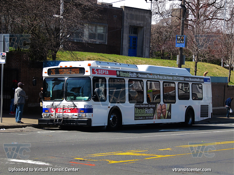 SEPTA 8250 on Route 26
Route 26 to One-Olney Square Shopping Center
