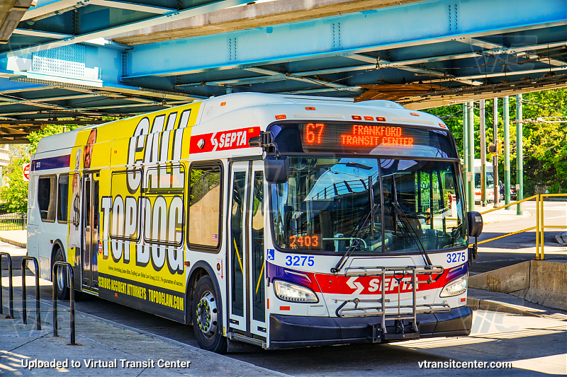SEPTA 3275 on Route 67
Route 67 to Frankford Transit Center
New Flyer XDE40
