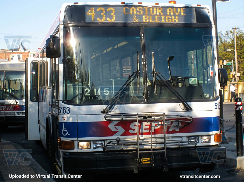SEPTA 5163 on Route 433
Route 433 to Castor and Bleigh
Keywords: SEPTA Bus;NABI 416;American Ikarus 416;Enhanced with AI