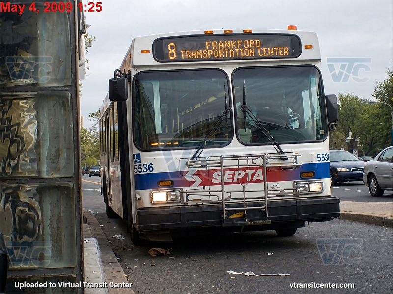 SEPTA 5536 on Route 8
Route 8 Express to Frankford Transportation Center
New Flyer D40LF
May 4th 2009
Keywords: SEPTA Bus;New Flyer D40LF;Enhanced with AI