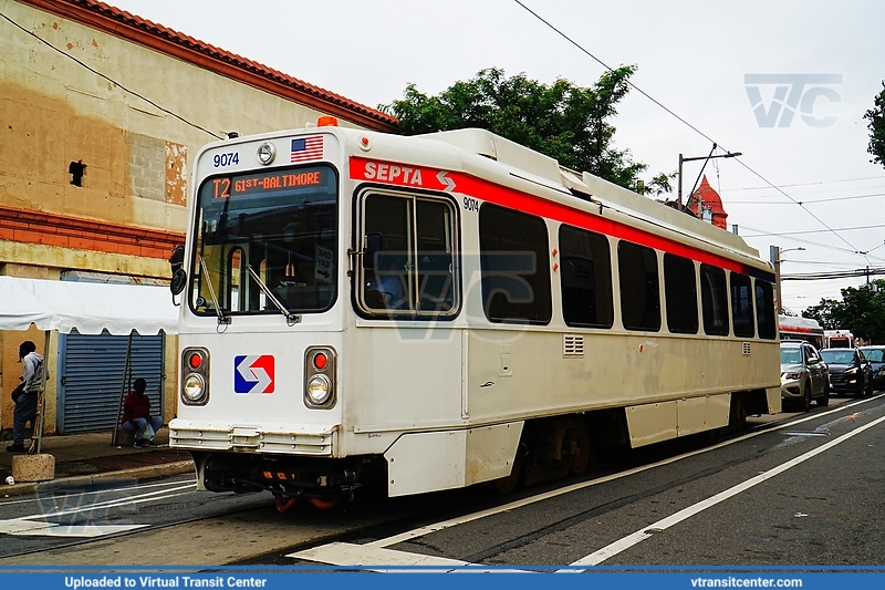 SEPTA Trolley K-car 9074 on Route T2
Route T2 to 61st-Baltimore
Kawasaki LRV
Keywords: SEPTATrolley;Kawasaki