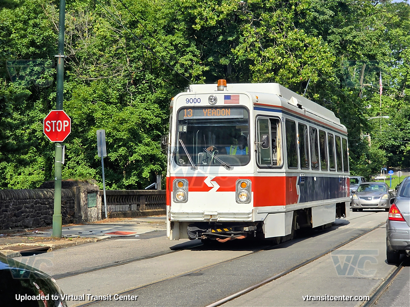 SEPTA Trolley K-Car 9000 on Route T3
Route T3 to 13th St (Former Route 13)
Retro "1980's Delivery Livery"
Keywords: SEPTA Retro Trolley;Throwback Livery;Retro Livery;SEPTA Trolley;Kawasaki LRV
