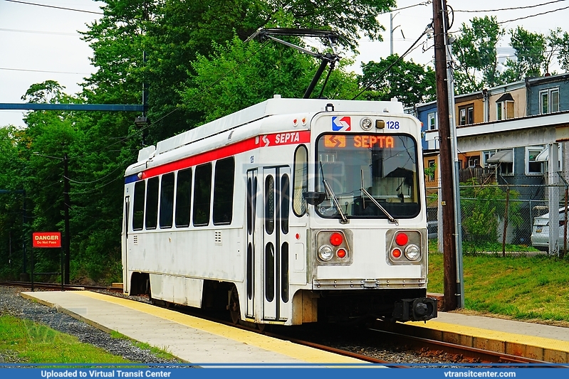 SEPTA Trolley Suburban K-Car 128 on D2
SEPTA Metro D2 Line Sharon Hill 
Kawasaki Double Ended LRV
Keywords: SEPTATrolley;Kawasaki