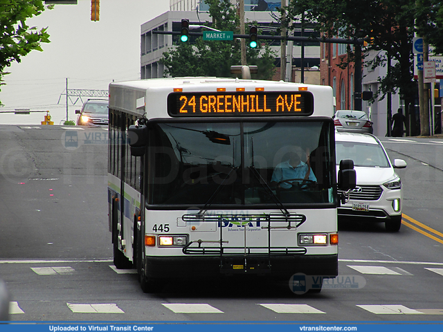 Delaware Area Regional Transit 445 on route 24
24 to Greenhil Avenue
Gillig Low Floor
4th Street at Orange Street, Wilmington, DE
June 5th, 2017
Keywords: DART First State;Gillig Low Floor
