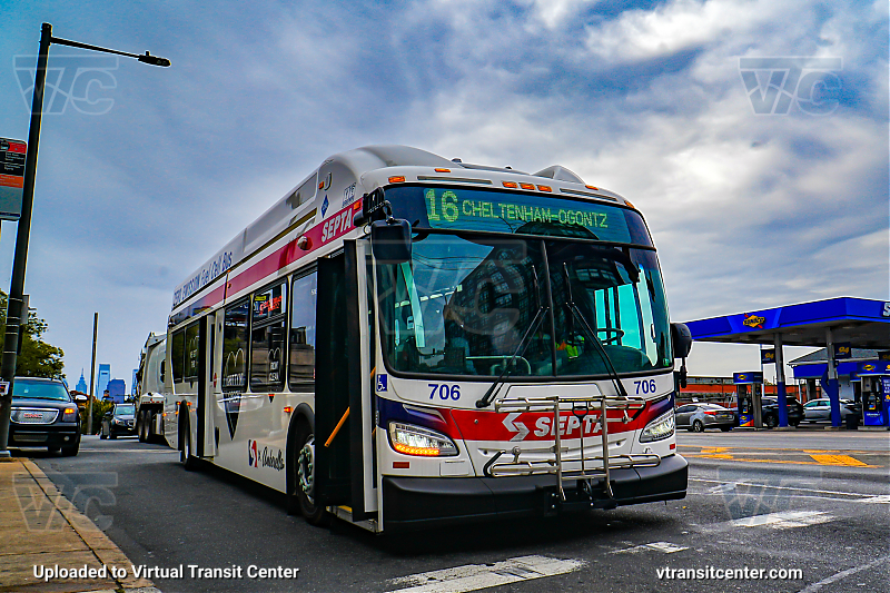 SEPTA XHE40 706 on Route 16
Route 16 to Cheltenham-Ogontz
New Flyer XHE40
Keywords: SEPTA Bus;Hydrogen Fuel Cell;New Flyer XHE40;Zero Emissions Bus