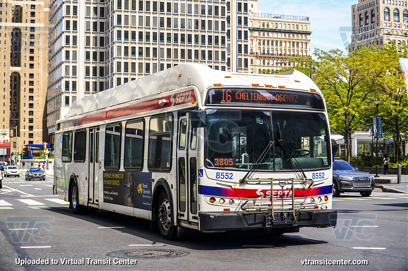 SEPTA 8552 on Route 16
Route 16 to Cheltenham-Ogontz
Keywords: SEPTA Bus;New Flyer Restyled;New Flyer DE40LFR