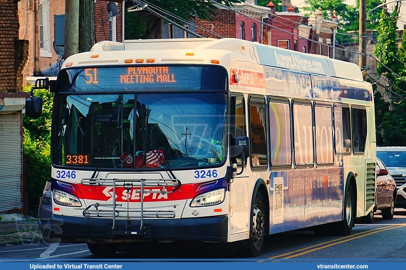 SEPTA 3248 on Route 51
Route 51 to Plymouth Meeting Mall (former Route L)
New Flyer XDE40
Keywords: SEPTA;XDE40