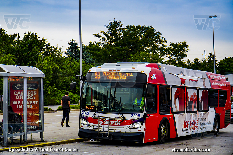 SEPTA 3205 on Route 98
Route 98 to Plymouth Meeting Mall via Blue Bell
ACE Home Services Wrap
Keywords: SEPTA Bus;New Flyer XDE40