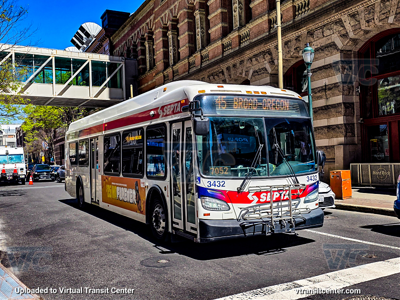 SEPTA 3432 on Route 45
Route 45 to Broad-Oregon
New Flyer XDE40
Keywords: SEPTA;New Flyer Xcelsior;New Flyer XDE40