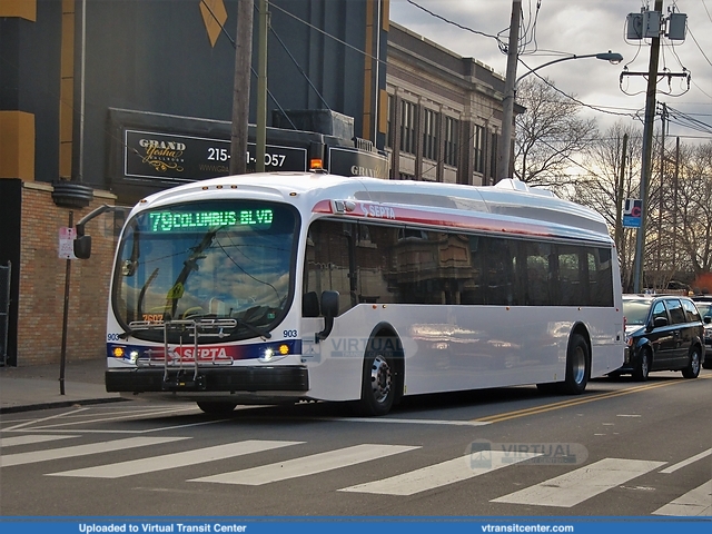 SEPTA 903 on route 79
Route 79 to Columbus Boulevard
Proterra Catalyst BE40
Snyder Avenue at 23rd Street, Philadelphia, PA
Keywords: SEPTA;Proterra Catalyst BE40