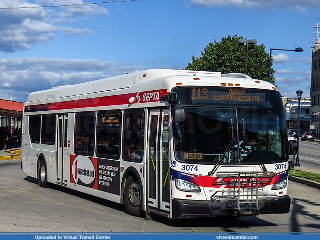 SEPTA 3074 on route 113
Route 113 to Darby Transportation Center
New Flyer Xcelsior "XDE40"
69th Street Transportation Center, Upper Darby, PA
Keywords: SEPTA;New Flyer XDE40;Xcelsior