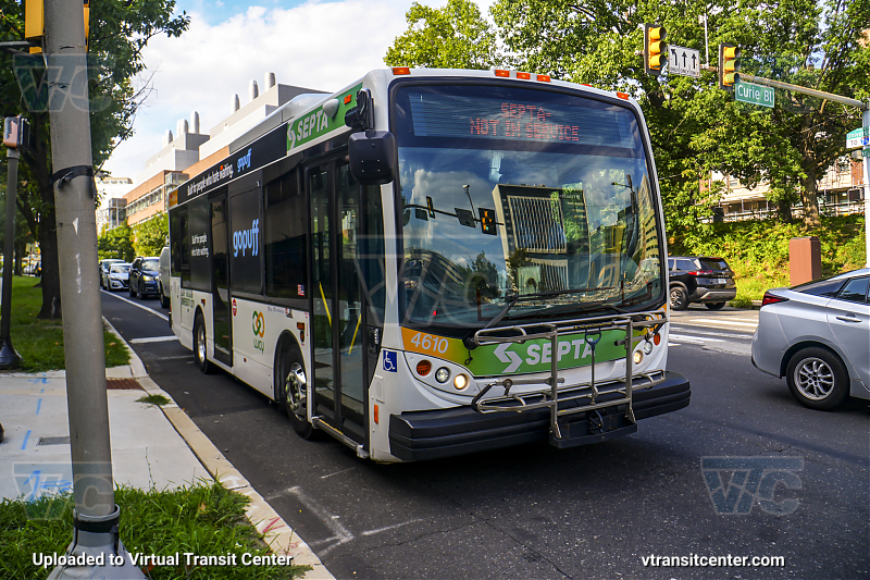 SEPTA 4610 on LUCY Green
The signs for the LUCY weren't working properly today on anything but Green Loop via Presbyterian, so we get this instead.
Keywords: SEPTA Bus;New Flyer MD30