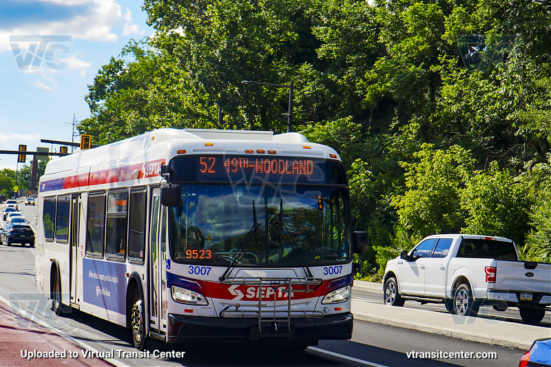 SEPTA 3007 on Route 52
Route 52 to 49th-Woodland
Keywords: SEPTA;XDE40