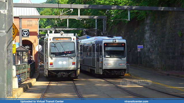 Pittsburgh Regional Transit 4246 and 4310 on the Red and Blue Line
Blue Line
CAF LRV
Station Square Station (South Busway)
Keywords: PRT