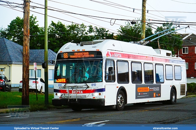 SEPTA 810 on Route 66
Route 66 to Frankford Transit Center
New Flyer E40LFR
Keywords: SEPTAE40LFR