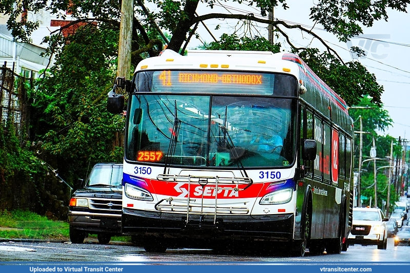 SEPTA 3150 on Route 41
Route 41 to Richmond-Orthodox
New Flyer XDE40
Keywords: SEPTAXDE40