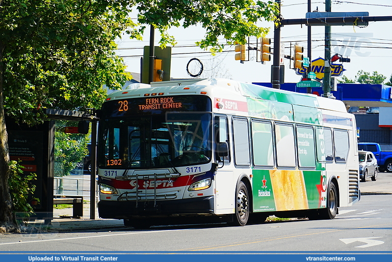 SEPTA 3171 on Route 28
Route 28 to Fern Rock Transit Center
New Flyer XDE40
Keywords: SEPTXDE40