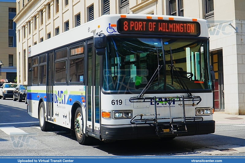 DART First State 619 on Route 8
Route 8 to Port of Wlimington
Gillig Low Floor 29'
