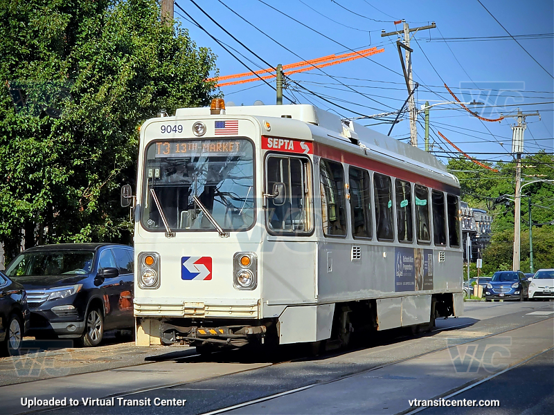 SEPTA Trolley K-Car 9049 on Route T3
Route T3 to 13th-Market
