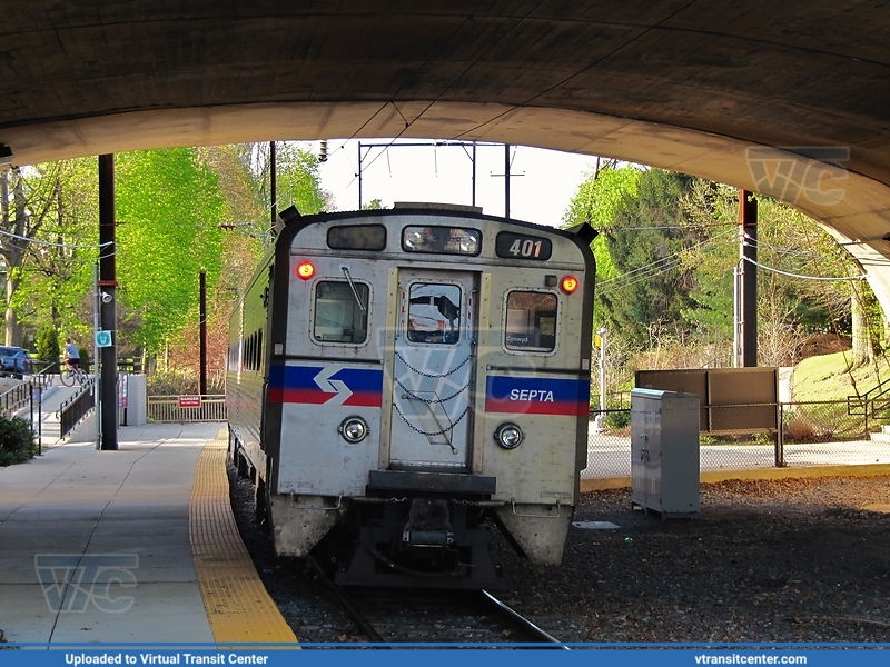 SEPTA Silverliner IV 401 on Cynwyd Line
Cynwyd Line to Cynwyd Station
General Electric Silverliner IV
April 18th 2017
Keywords: SEPTARR;GE