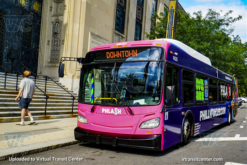 Krapf's Transit 1420 on PHLASH
Wrapped for FIFA Fan Fest 2026

For the summer 2026 season, Krapf Transit added the larger ex-Navy Yard Transit buses to the PHLASH fleet in order to meet the ridership demands for the FIFA World Cup 2026 Fan Fest, which was hosted in the Lemon Hill section of Philadelphia.
Keywords: Krapf Transit;New Flyer XD40