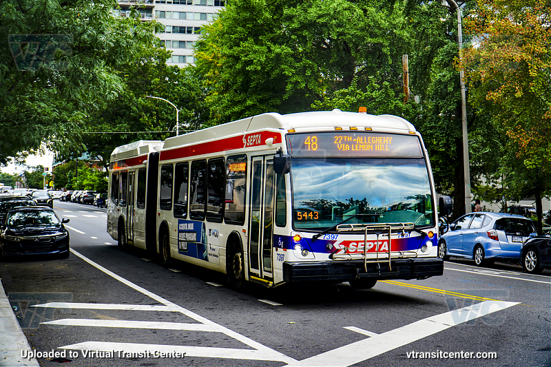 SEPTA 7397 on Route 48
Route 48 to 27th-Allegheny via Lemon Hill
Keywords: SEPTA Bus;NovaBus LFS Artic