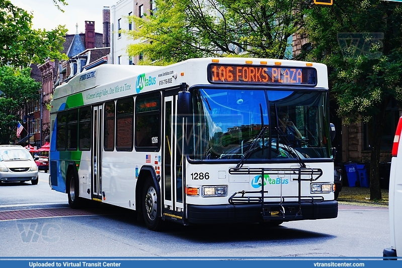 LANTA 1286 on Route 106
Route 106 to Forks Plaza
Gillig Low Floor Hybrid
