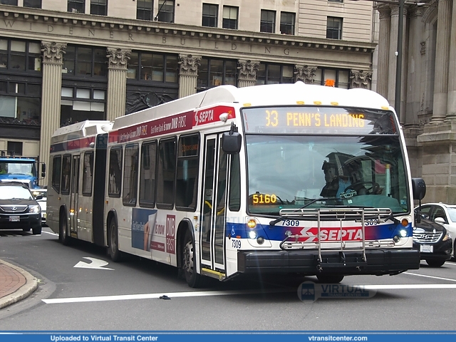 SEPTA 7309 on route 33
Photo taken at Juniper and Market Streets (City Hall)
4/1/17
Keywords: NovaBus;LFS;LFSA;Articulated;LF62102