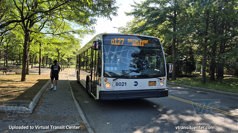 MTA New York City 8021 on the Q127 Dragon Boat Shuttle 
Route Q127 Dragon Boat Shuttle
