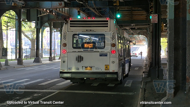 MTA New York City 8073 on the Q127 Dragon Boat Shuttle 
Rear view
