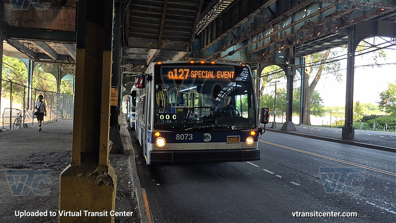 MTA New York City 8073 on the Q127 Dragon Boat Shuttle 
Route Q127 Dragon Boat Shuttle
