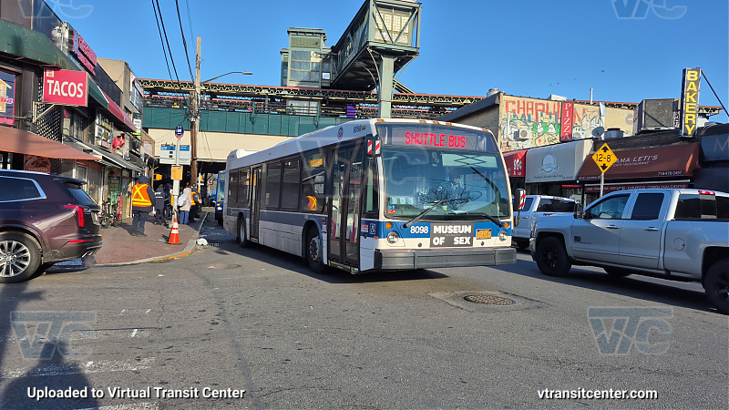 2015 Nova LFS #8098 on the T324 7 train shuttle
2015 Nova LFS #8098 on the T324 7 train shuttle

