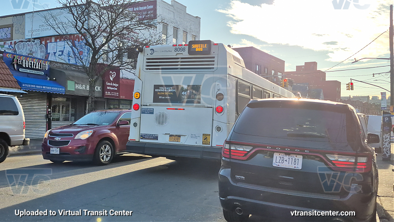 2015 Nova LFS #8098 on the T324 7 train shuttle
2015 Nova LFS #8098 on the T324 7 train shuttle
