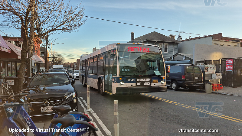 2015 Nova LFS #8340 on the T324 7 train shuttle
2015 Nova LFS #8340 on the T324 7 train shuttle

